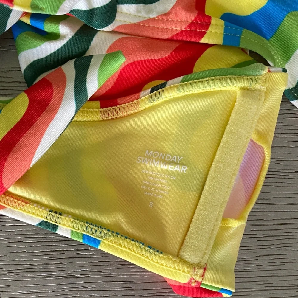 Monday Swimwear Multicolor Wave Bikini Top